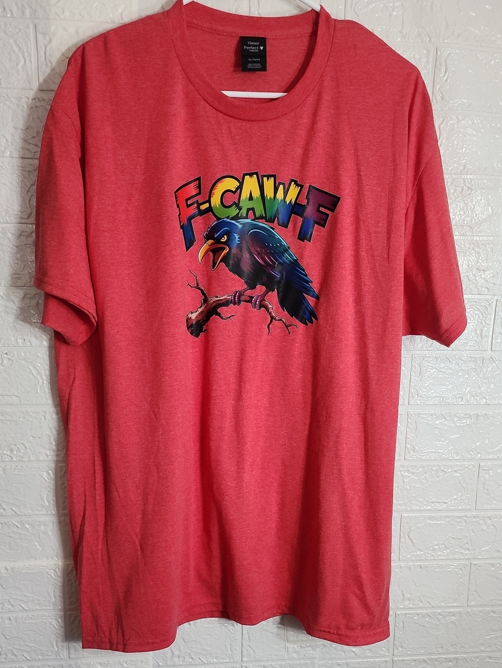Hanes Red Graphic Crow Tee